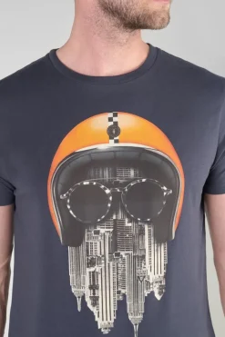 Le Temps des Cerises T-Shirt Backi Bleu Nuit Imprime-Homme T-Shirts & Polos