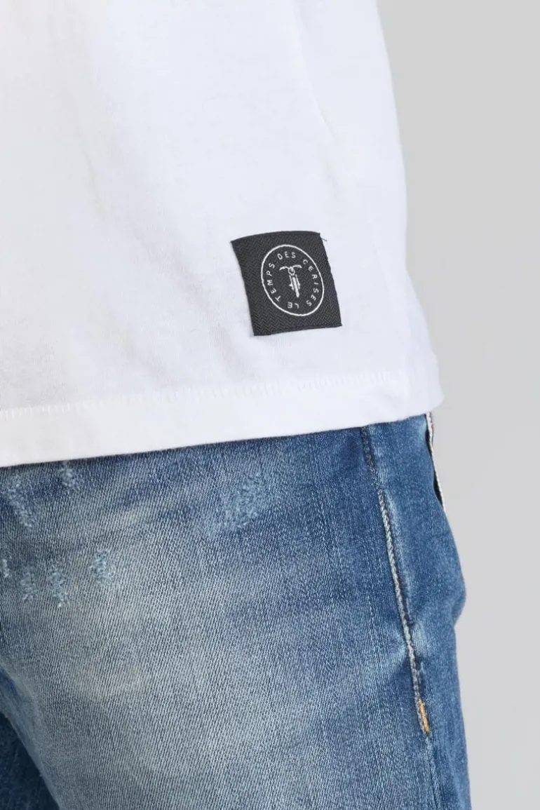 Le Temps des Cerises T-Shirt Brown Blanc-Homme T-Shirts & Polos