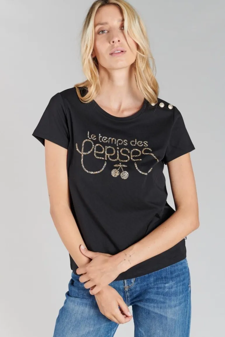 Le Temps des Cerises T-Shirt Carole Noir Imprime-Femme T-Shirts & Débardeurs