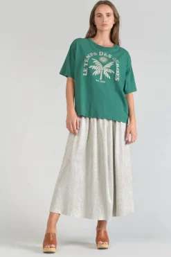 Le Temps des Cerises T-Shirt Cassio Vert Sapin-Femme T-Shirts & Débardeurs
