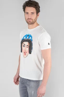 Le Temps des Cerises T-Shirt Cram Blanc Imprime-Homme T-Shirts & Polos