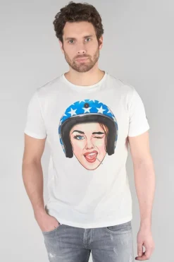 Le Temps des Cerises T-Shirt Cram Blanc Imprime-Homme T-Shirts & Polos