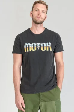 Le Temps des Cerises T-Shirt Gabrent Gris Delave Imprime-Homme T-Shirts & Polos