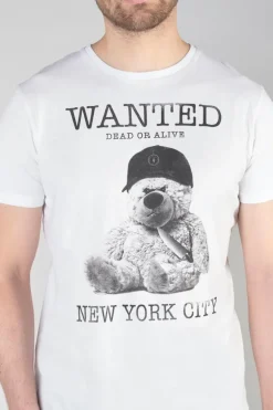 Le Temps des Cerises T-Shirt Gaspa Blanc Imprime-Homme T-Shirts & Polos