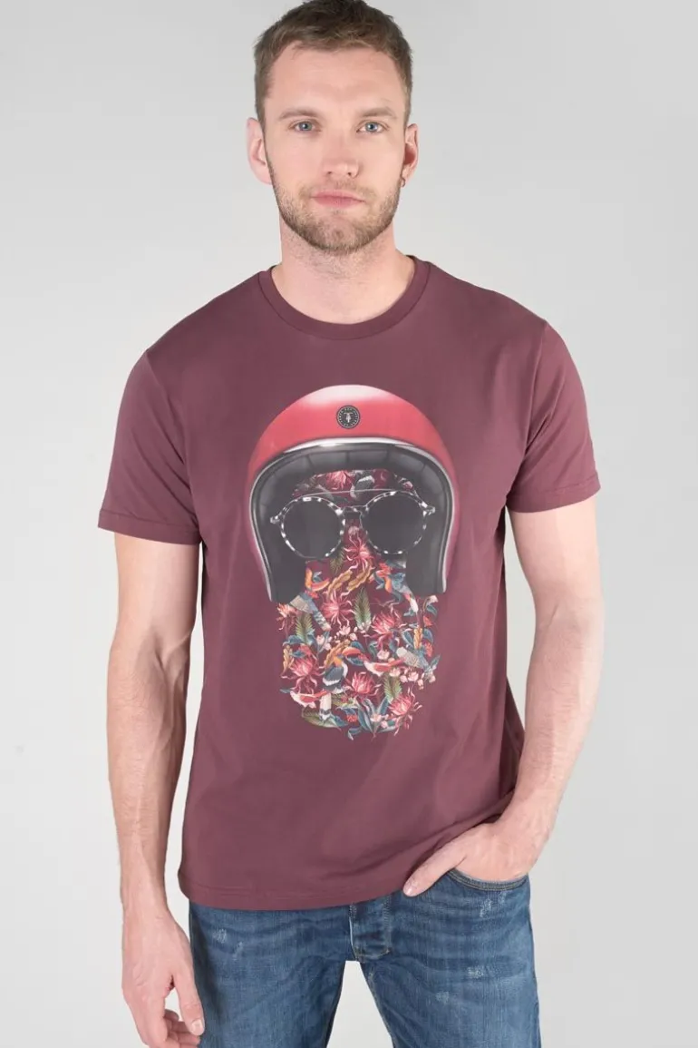 Le Temps des Cerises T-Shirt Gregor Lie De Vin Imprime-Homme T-Shirts & Polos