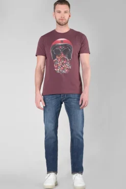Le Temps des Cerises T-Shirt Gregor Lie De Vin Imprime-Homme T-Shirts & Polos