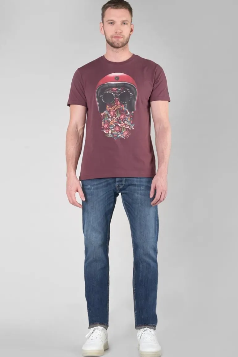 Le Temps des Cerises T-Shirt Gregor Lie De Vin Imprime-Homme T-Shirts & Polos
