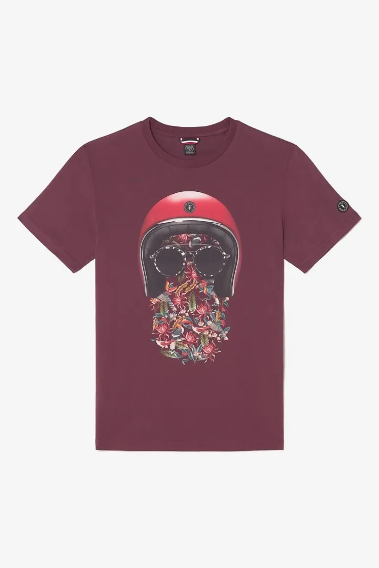Le Temps des Cerises T-Shirt Gregor Lie De Vin Imprime-Homme T-Shirts & Polos