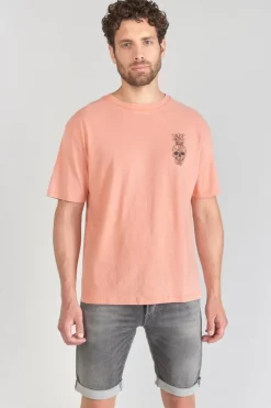 Le Temps des Cerises T-Shirt Holo Corail Imprime-Homme T-Shirts & Polos
