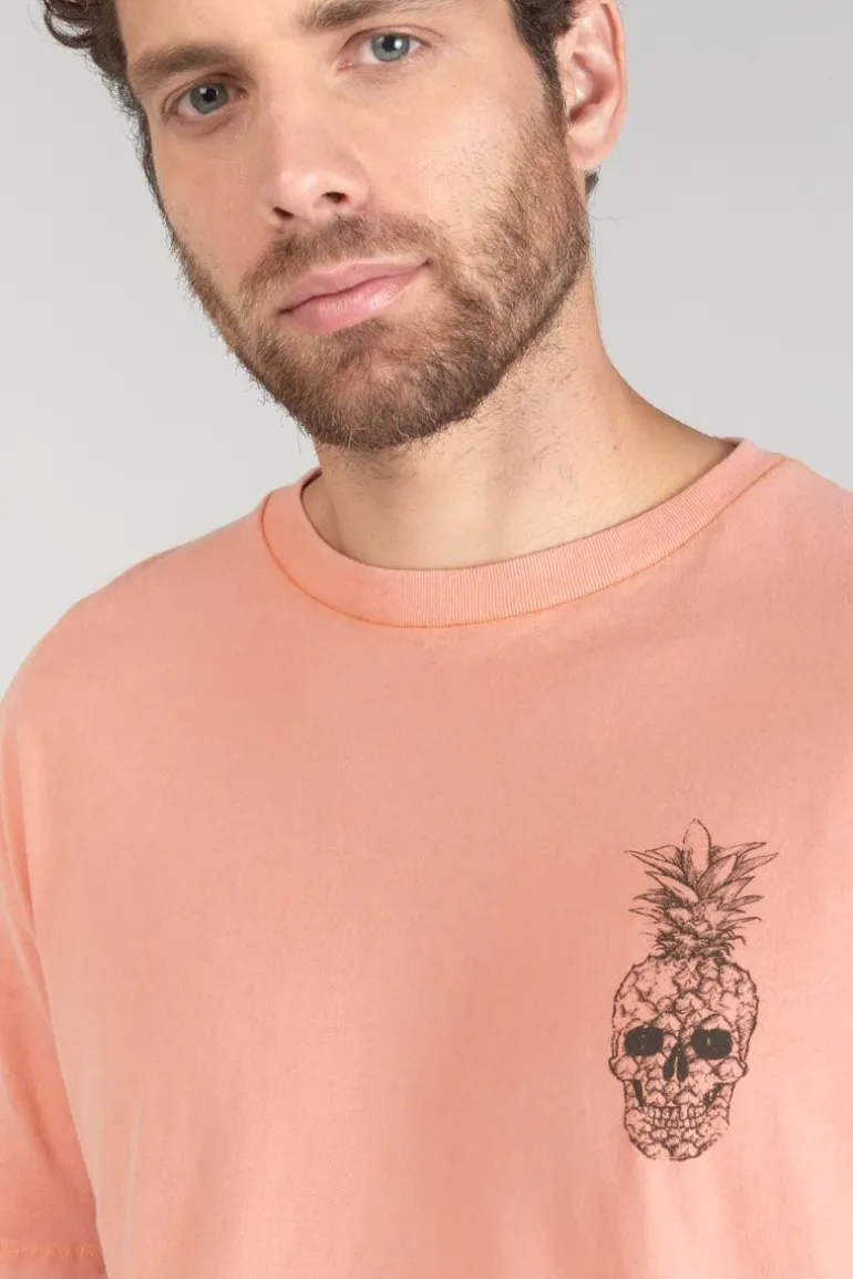 Le Temps des Cerises T-Shirt Holo Corail Imprime-Homme T-Shirts & Polos