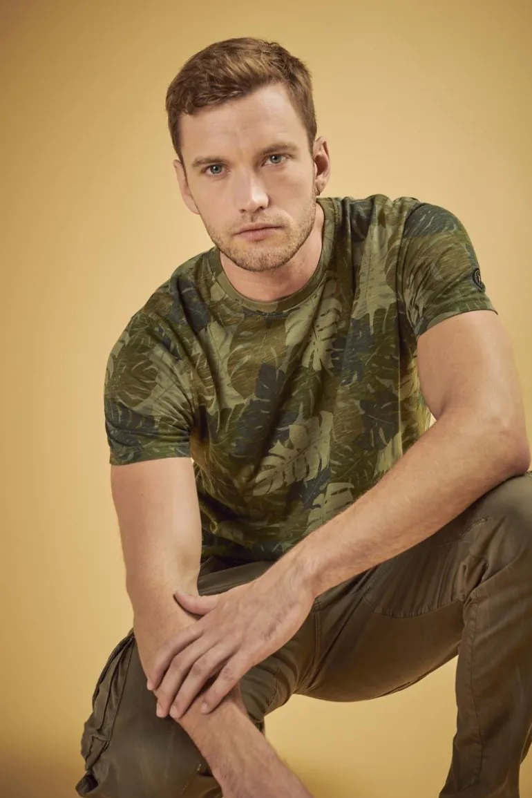 Le Temps des Cerises T-Shirt Jung A Motif Jungle Kaki-Homme T-Shirts & Polos