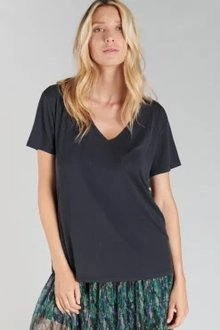 Le Temps des Cerises T-Shirt Lola Noir-Femme T-Shirts & Débardeurs