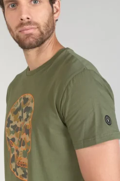 Le Temps des Cerises T-Shirt Machida Kaki Imprime-Homme T-Shirts & Polos