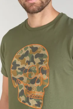 Le Temps des Cerises T-Shirt Machida Kaki Imprime-Homme T-Shirts & Polos