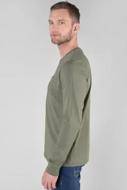 Le Temps des Cerises T-Shirt Manches Longues Laia Kaki-Homme T-Shirts & Polos