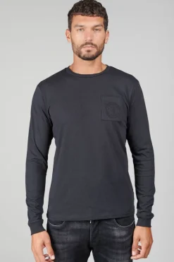 Le Temps des Cerises T-Shirt Manches Longues Laia Noir-Homme T-Shirts & Polos