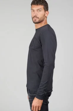 Le Temps des Cerises T-Shirt Manches Longues Laia Noir-Homme T-Shirts & Polos