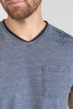 Le Temps des Cerises T-Shirt Mavoc Bleu Chine Delave-Homme T-Shirts & Polos