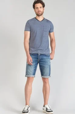 Le Temps des Cerises T-Shirt Mavoc Bleu Chine Delave-Homme T-Shirts & Polos