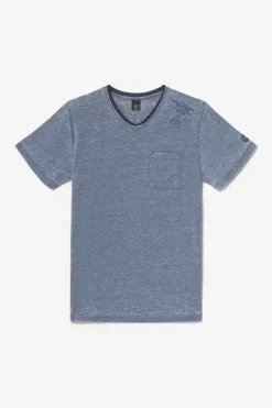 Le Temps des Cerises T-Shirt Mavoc Bleu Chine Delave-Homme T-Shirts & Polos