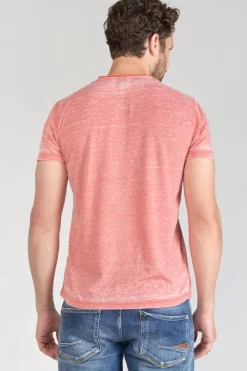 Le Temps des Cerises T-Shirt Mavoc Rouge Chine Delave-Homme T-Shirts & Polos