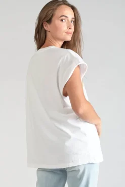 Le Temps des Cerises T-Shirt Miya Blanc Imprime-Femme T-Shirts & Débardeurs