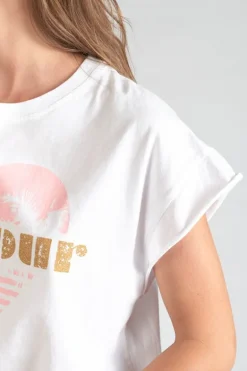 Le Temps des Cerises T-Shirt Miya Blanc Imprime-Femme T-Shirts & Débardeurs