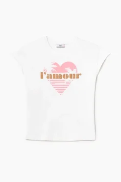 Le Temps des Cerises T-Shirt Miya Blanc Imprime-Femme T-Shirts & Débardeurs