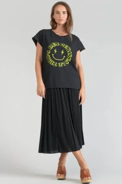 Le Temps des Cerises T-Shirt Miya Noir Imprime-Femme T-Shirts & Débardeurs