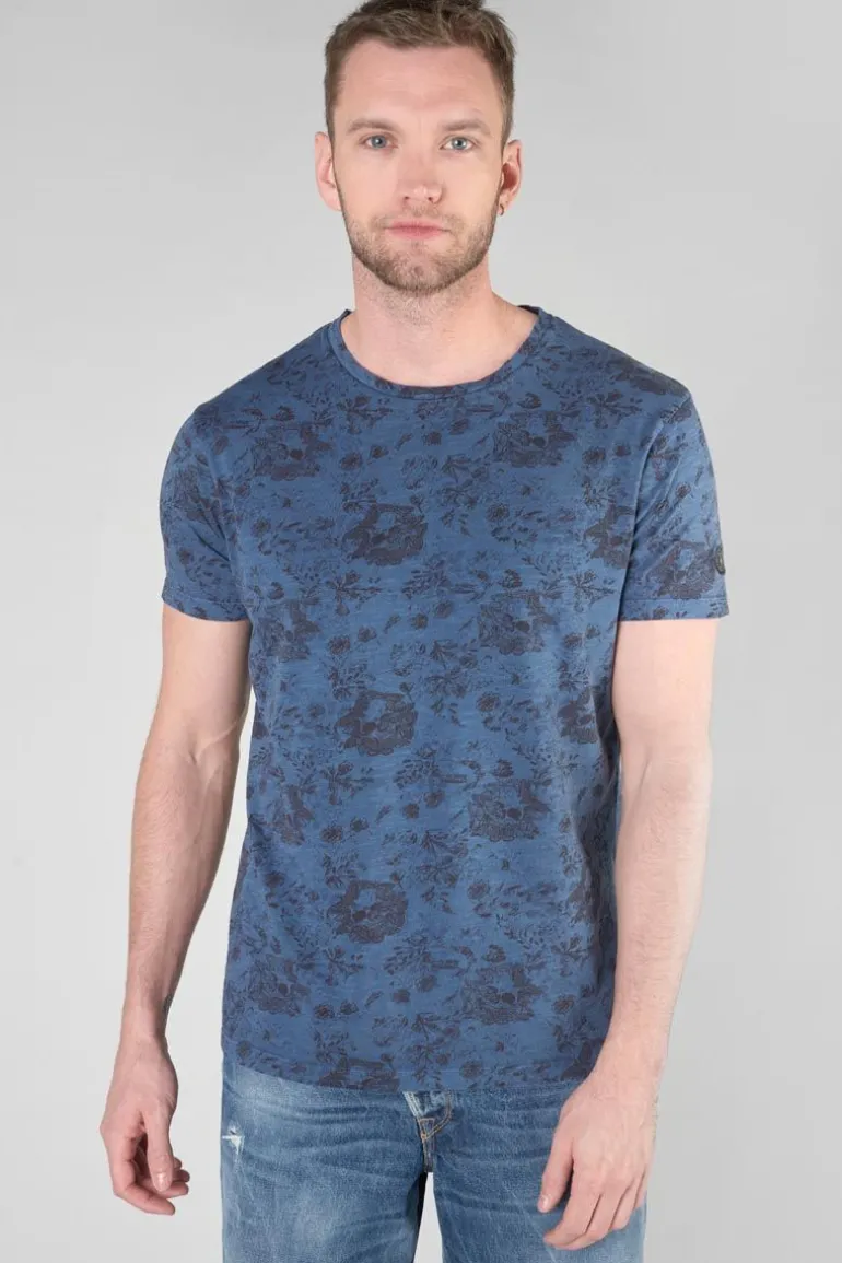 Le Temps des Cerises T-Shirt Pagan Bleu A Motif-Homme T-Shirts & Polos