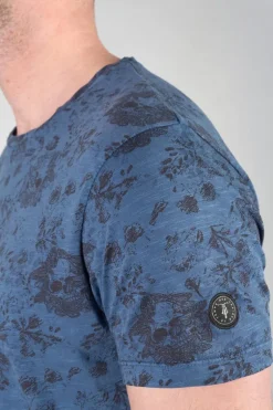 Le Temps des Cerises T-Shirt Pagan Bleu A Motif-Homme T-Shirts & Polos