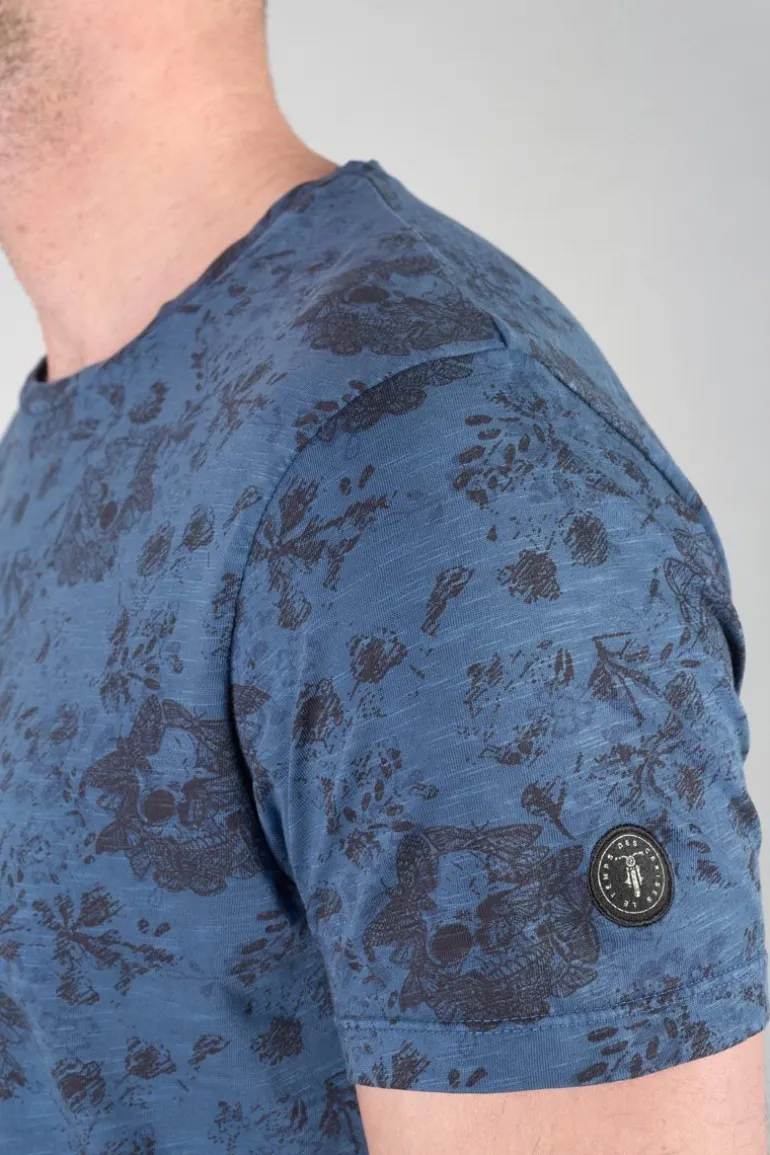 Le Temps des Cerises T-Shirt Pagan Bleu A Motif-Homme T-Shirts & Polos