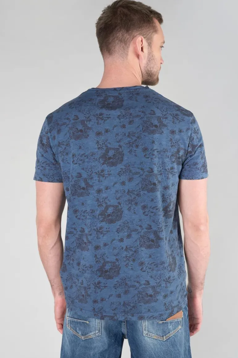 Le Temps des Cerises T-Shirt Pagan Bleu A Motif-Homme T-Shirts & Polos