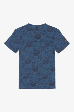 Le Temps des Cerises T-Shirt Pagan Bleu A Motif-Homme T-Shirts & Polos