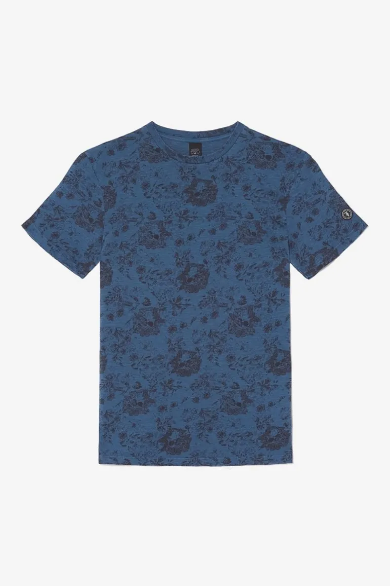 Le Temps des Cerises T-Shirt Pagan Bleu A Motif-Homme T-Shirts & Polos