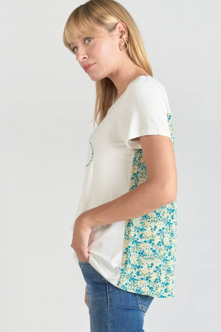 Le Temps des Cerises T-Shirt Romi Bi-Matiere Imprime Vert-Femme T-Shirts & Débardeurs