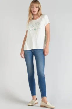 Le Temps des Cerises T-Shirt Romi Bi-Matiere Imprime Vert-Femme T-Shirts & Débardeurs