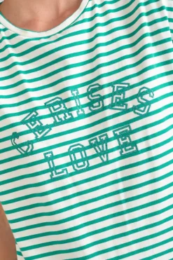 Le Temps des Cerises T-Shirt Sans Manches Male A Rayures Vertes-Femme T-Shirts & Débardeurs