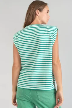 Le Temps des Cerises T-Shirt Sans Manches Male A Rayures Vertes-Femme T-Shirts & Débardeurs