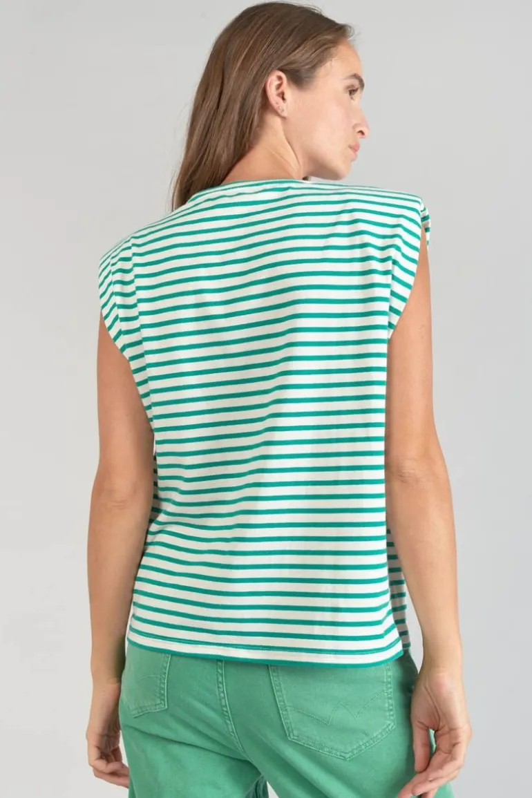 Le Temps des Cerises T-Shirt Sans Manches Male A Rayures Vertes-Femme T-Shirts & Débardeurs