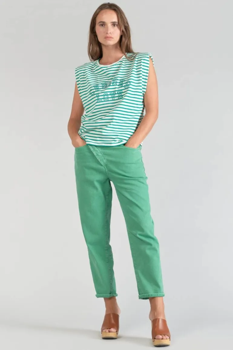 Le Temps des Cerises T-Shirt Sans Manches Male A Rayures Vertes-Femme T-Shirts & Débardeurs