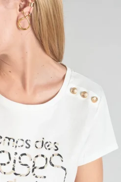 Le Temps des Cerises T-Shirt Savana Blanc Imprime-Femme T-Shirts & Débardeurs