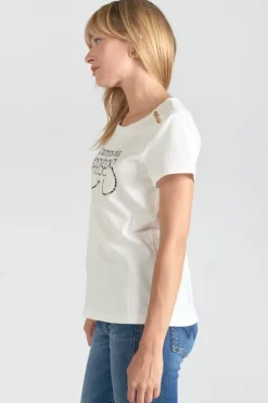 Le Temps des Cerises T-Shirt Savana Blanc Imprime-Femme T-Shirts & Débardeurs