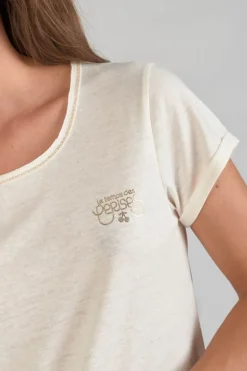 Le Temps des Cerises T-Shirt Smalltrame Creme-Femme T-Shirts & Débardeurs