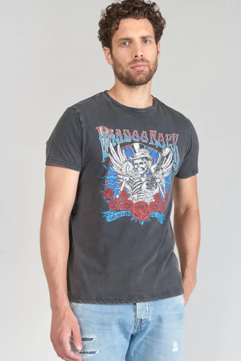 Le Temps des Cerises T-Shirt Tije Gris Delave Imprime-Homme T-Shirts & Polos