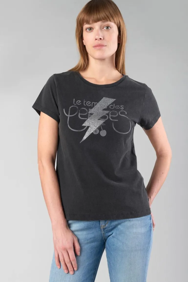 Le Temps des Cerises T-Shirt Tonito Noir Imprime-Femme T-Shirts & Débardeurs