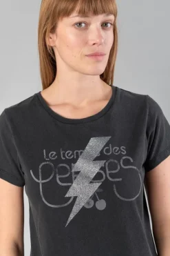 Le Temps des Cerises T-Shirt Tonito Noir Imprime-Femme T-Shirts & Débardeurs