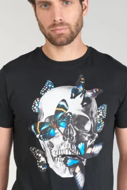 Le Temps des Cerises T-Shirt Usma Noir Imprime-Homme T-Shirts & Polos