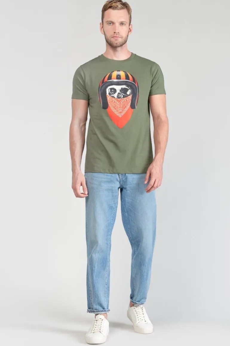 Le Temps des Cerises T-Shirt Veigar Kaki Imprime-Homme T-Shirts & Polos