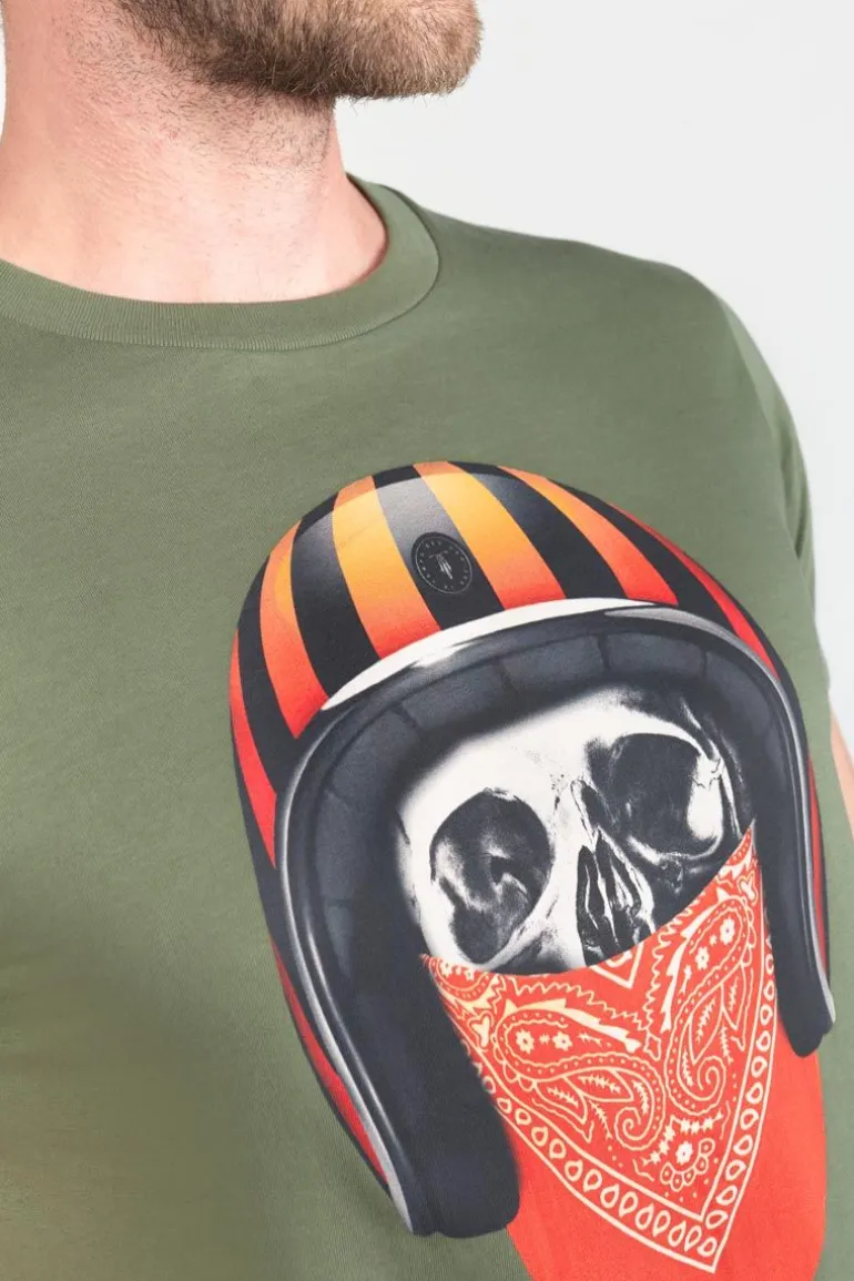 Le Temps des Cerises T-Shirt Veigar Kaki Imprime-Homme T-Shirts & Polos